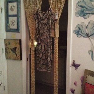 Adrianna Papell dress, 16,  champaign with black sequins.